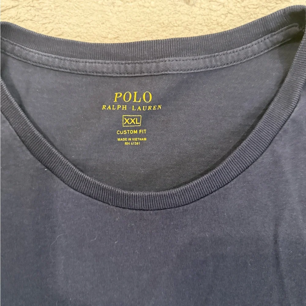 Polo Ralph Lauren XXL Long‎ Sleeve Navy Blue Cotton Tee